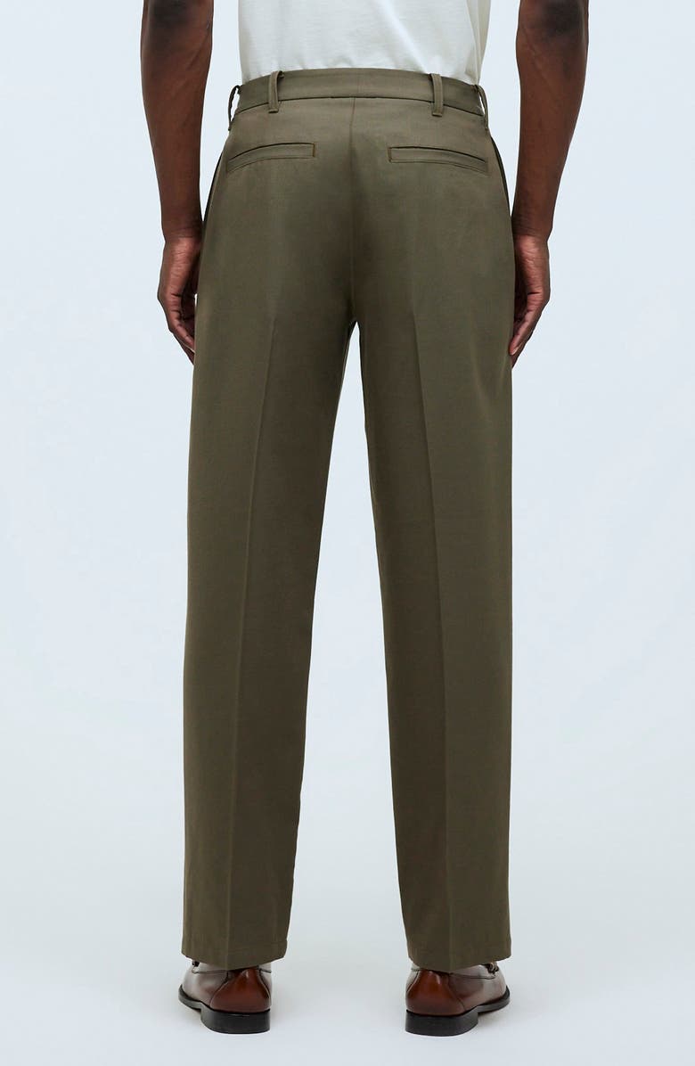 Madewell Relaxed Straight Leg Cotton & Wool Trousers, Alternate, color, Capers