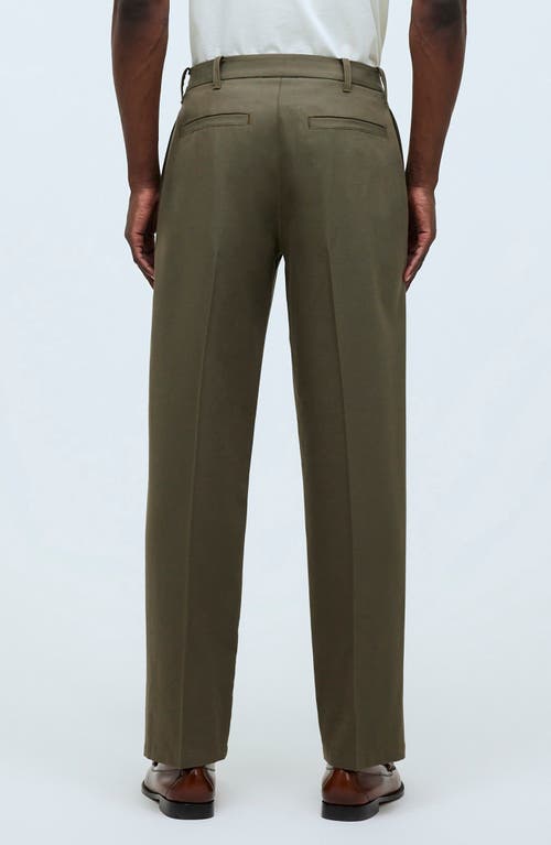 Madewell Relaxed Straight Leg Cotton & Wool Trousers In Green