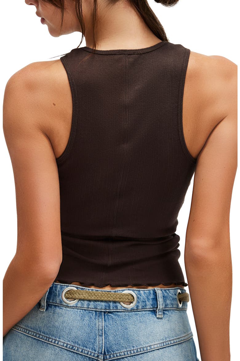 Fresh in Love Pointelle Rib Crewneck Tank, Alternate, color, BROWN