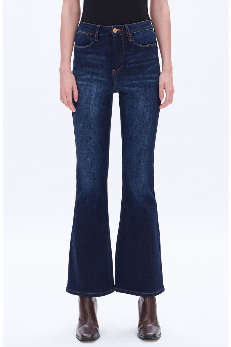 High Waist Flare Jeans, Main, color, DARK WASH