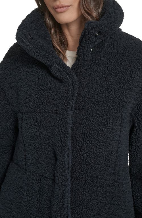Levi's Quilted Fleece Long Teddy Coat In Blue