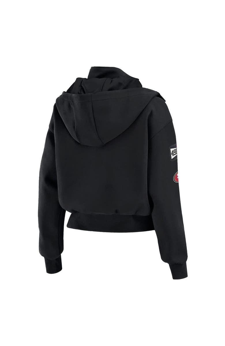 WEAR by Erin Andrews Women's WEAR by Erin Andrews  Black San Francisco 49ers Patch Pocket Bomber Jacket, Alternate, color, Black