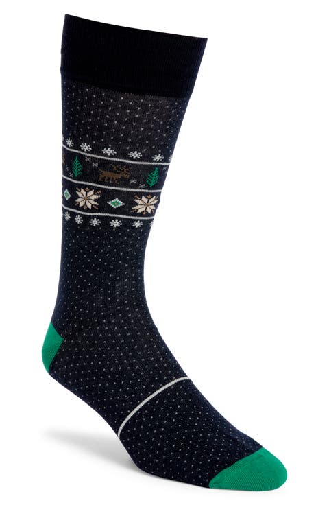 Deer Fair Isle Socks