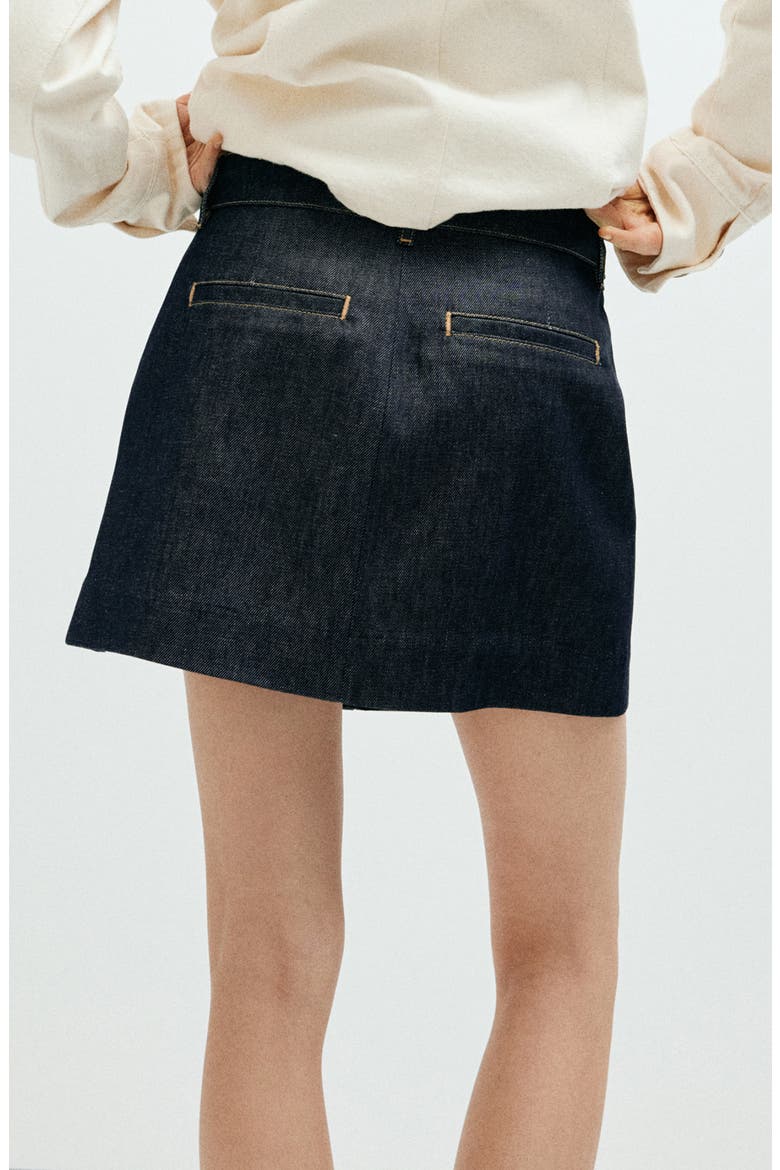 Macy Pleated Denim Miniskirt, Alternate, color, OPEN BLUE