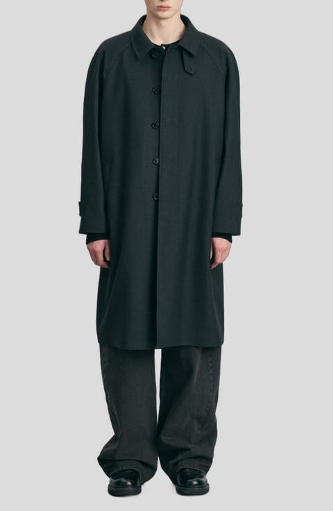Gender Inclusive Wool Blend Mac Coat