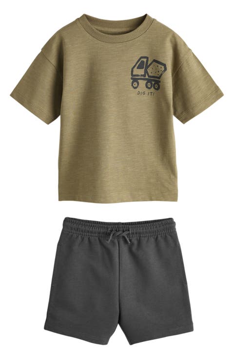 Kids' Digger Graphic T-Shirt & Shorts Set (Toddler & Little Kid)