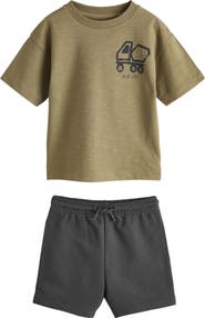 NEXT Kids' Digger Graphic T-Shirt & Shorts Set