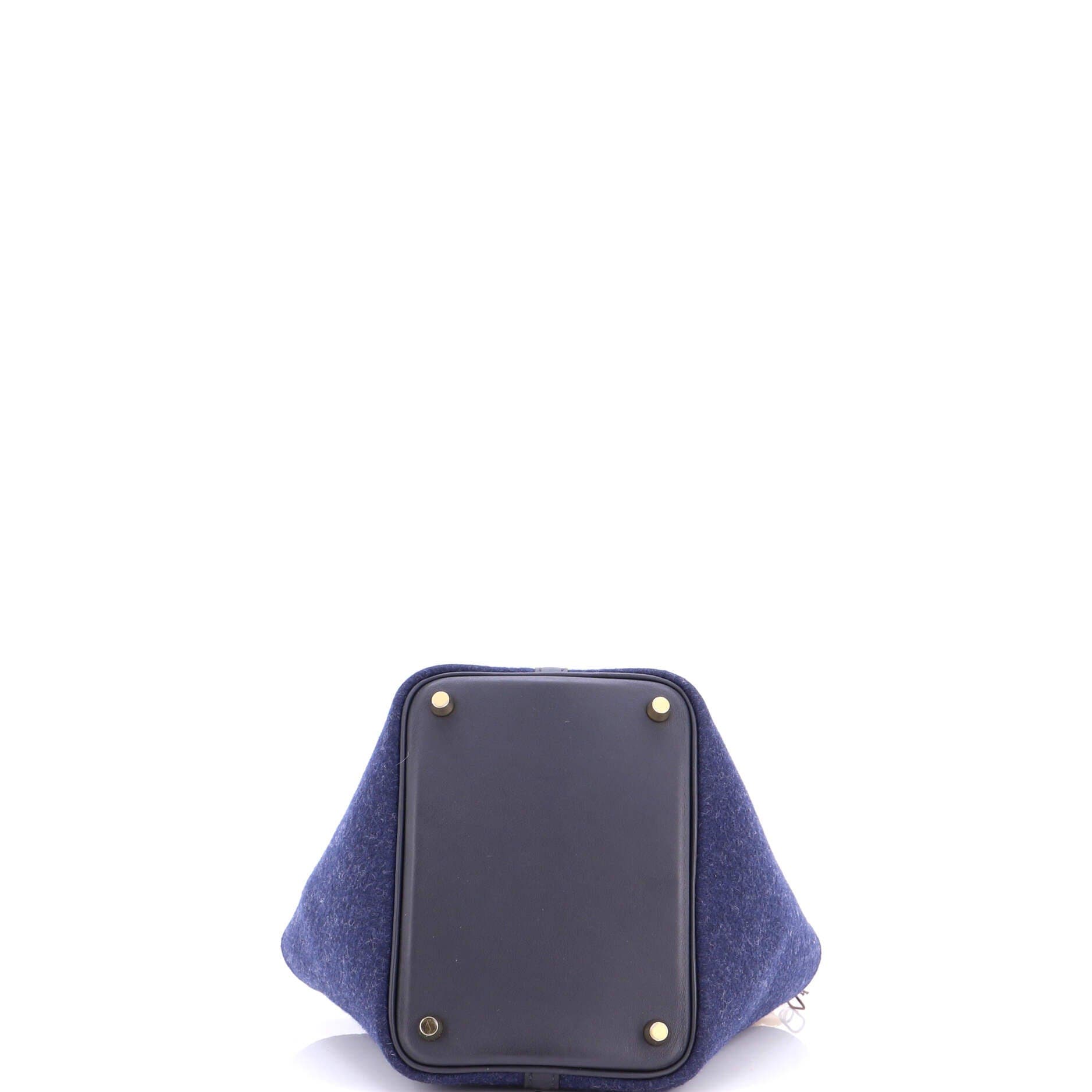 Pre-Owned Hermes Picotin Lock Bag Felt with Leather PM, Alternate, color, Bleu Nuit