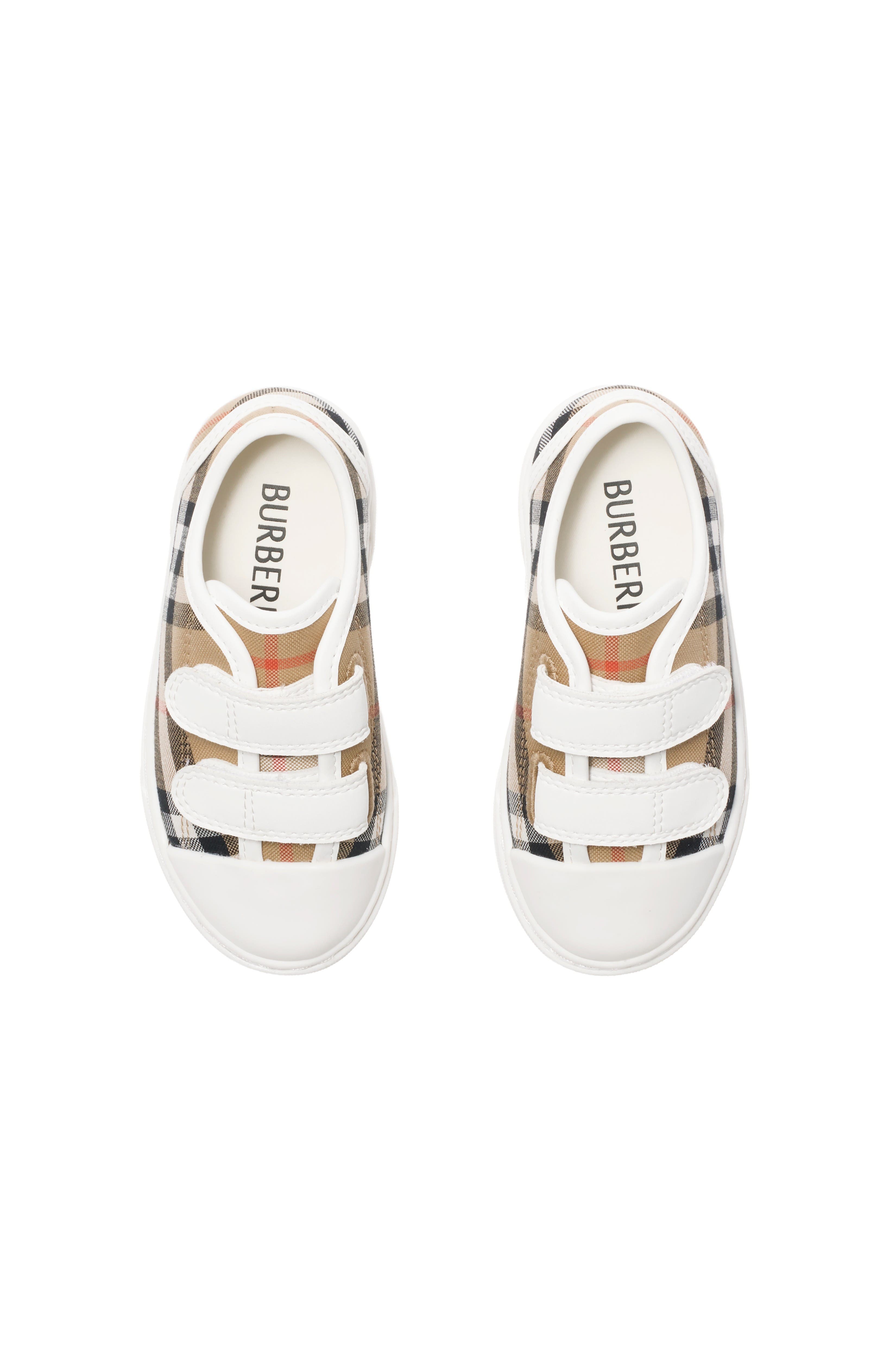 Burberry Check Cotton Sneakers, Alternate, color, Sand Beige