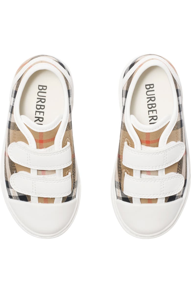 Burberry Check Cotton Sneakers, Alternate, color, Sand Beige