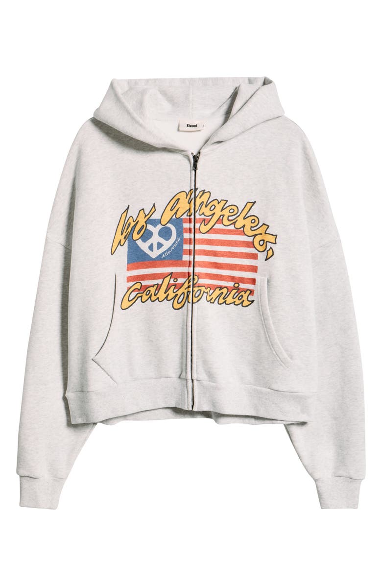Elwood Flag Graphic Zip Hoodie, Alternate, color, Ash Grey