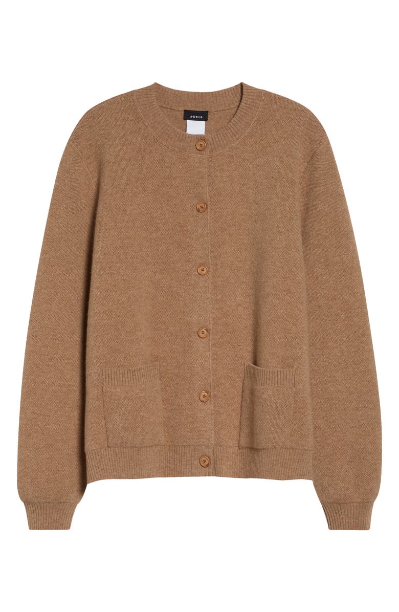 Akris Cashmere Piqué Cardigan, Main, color, Camel