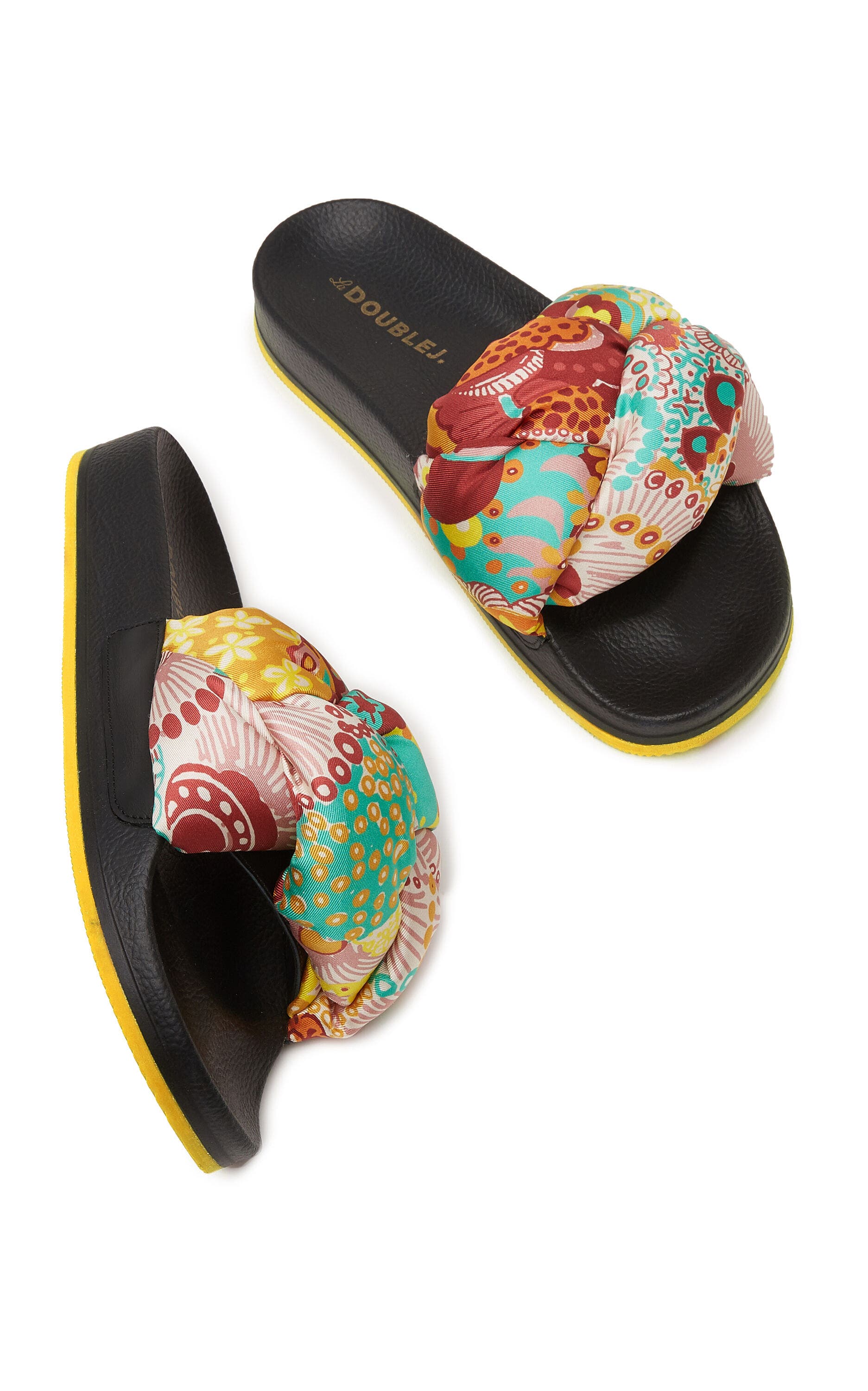 La DoubleJ Treccia Slides Holi Yellow, Alternate, color, 