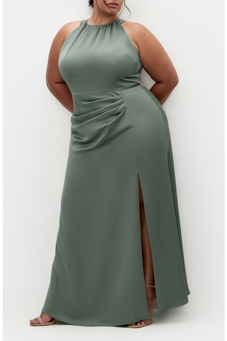 Celina Pleated Sleeveless Maxi Dress, Main, color, SAGE