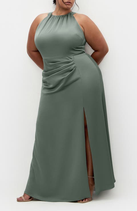 Celina Pleated Sleeveless Maxi Dress (Plus)