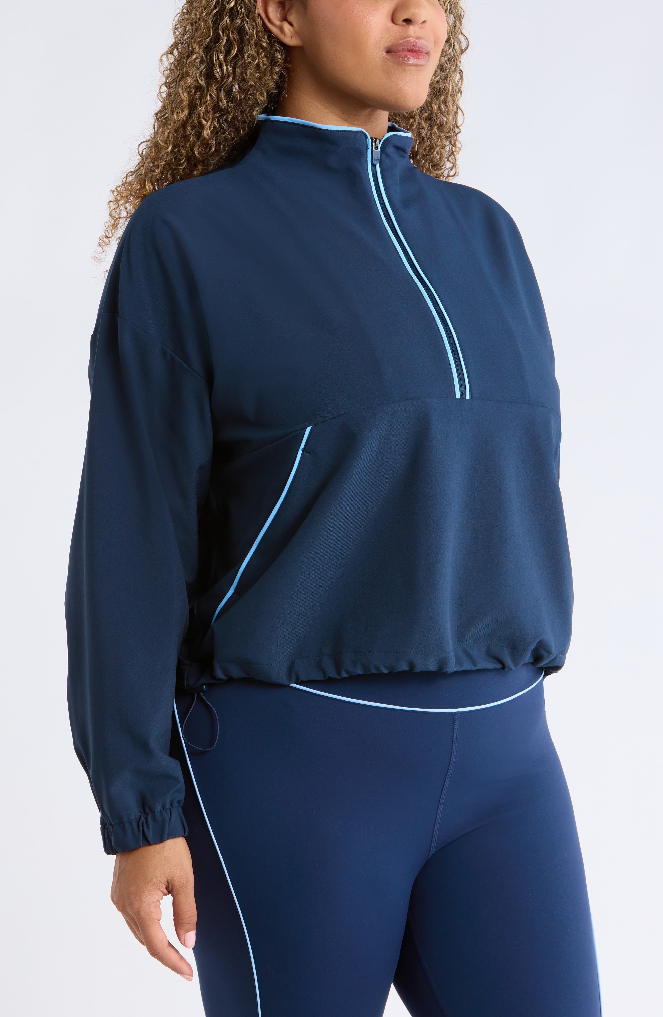 Zella Piped Half Zip Pullover (Women) | Nordstrom