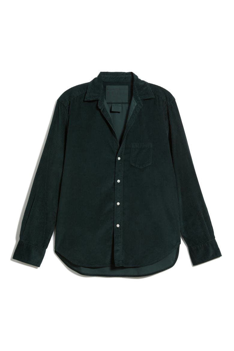 Eileen Relaxed Button-Up Corduroy Shirt, Alternate, color, PEACOCK