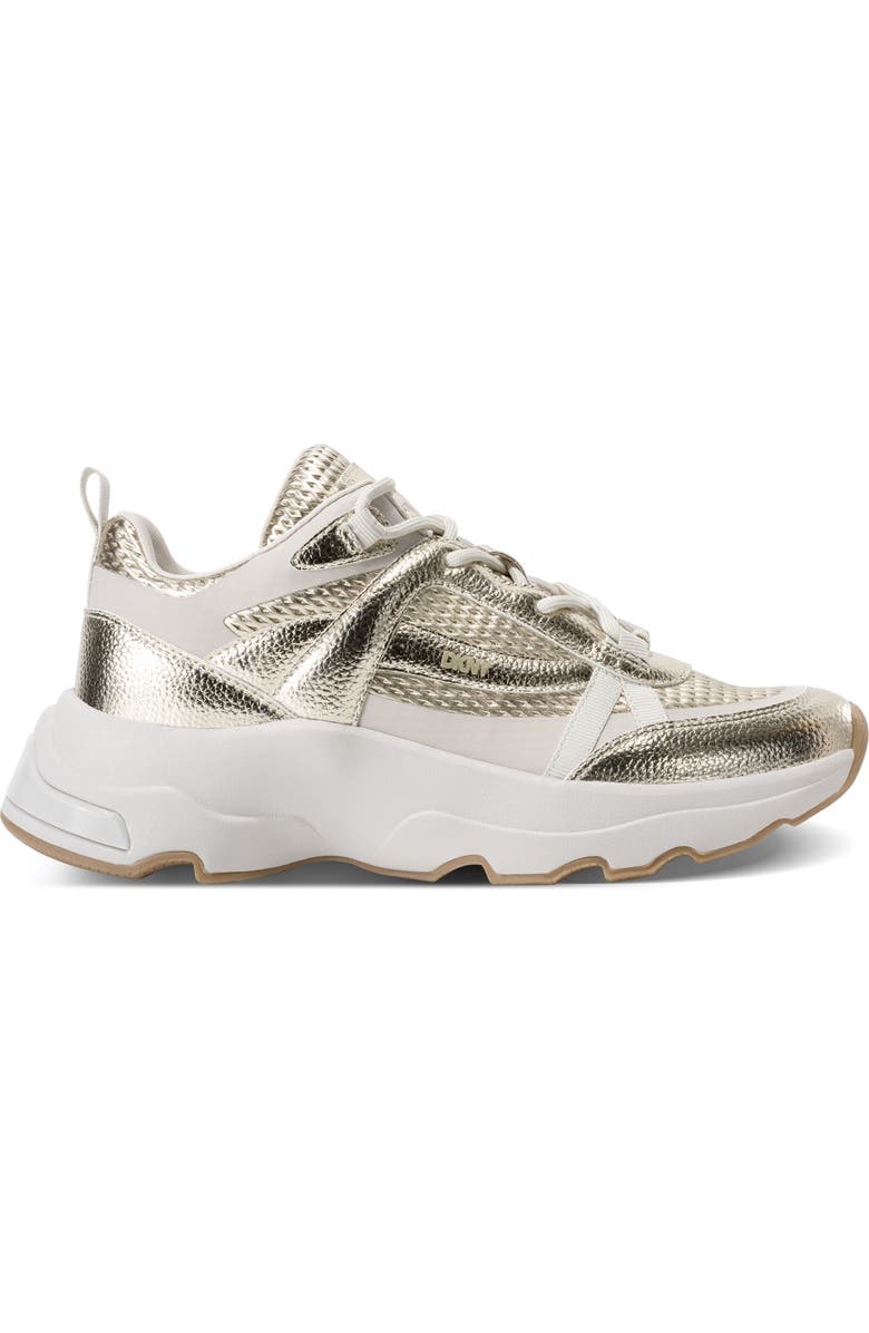DKNY Juna Sneaker, Alternate, color, White Gold