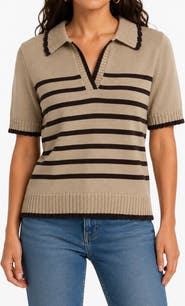 Nanette Lepore Stripe Polo Sweater