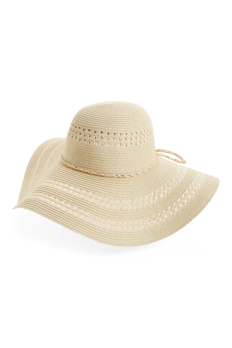 Floppy Woven Straw Hat, Main, color, NATURAL