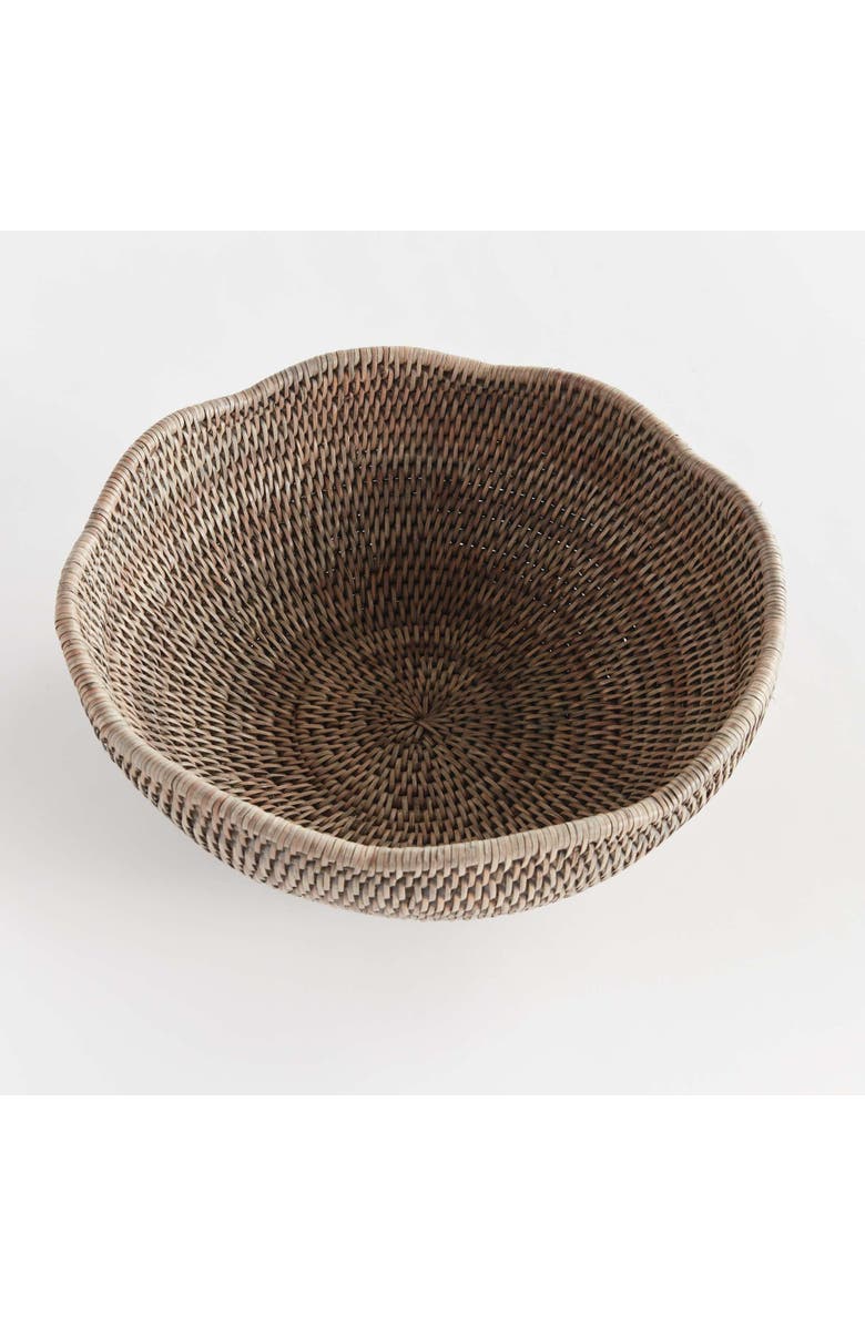 Napa Home & Garden Burma Rattan Scalloped Edge Bowl, Alternate, color, Grey