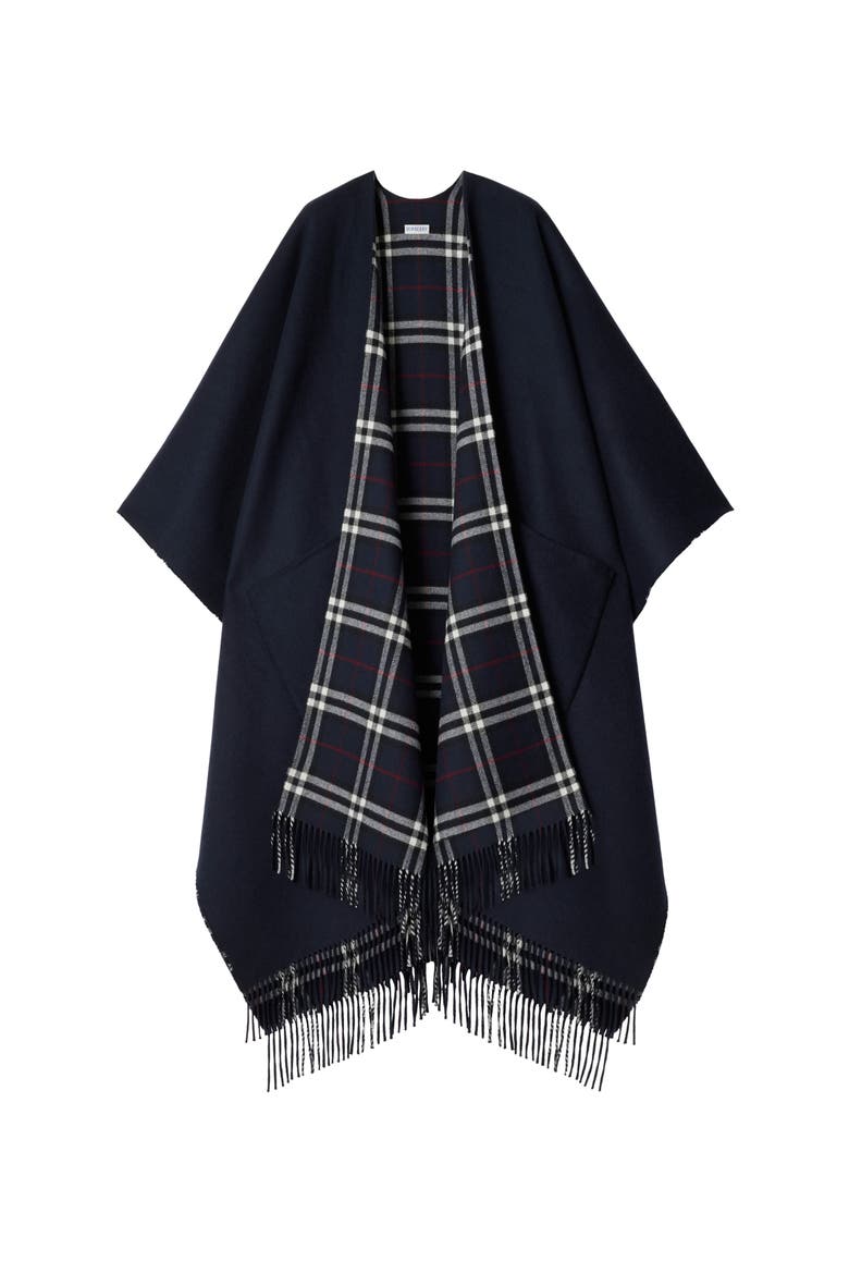 Burberry Reversible Check Wool Cashmere Cape | Nordstrom