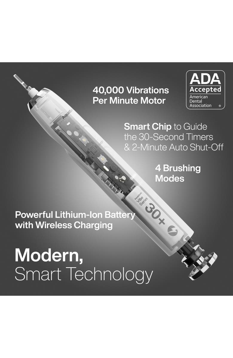 AQUASONIC Vibe Series Ultra-Whitening Toothbrush & Aqua Flosser Set, Alternate, color, White