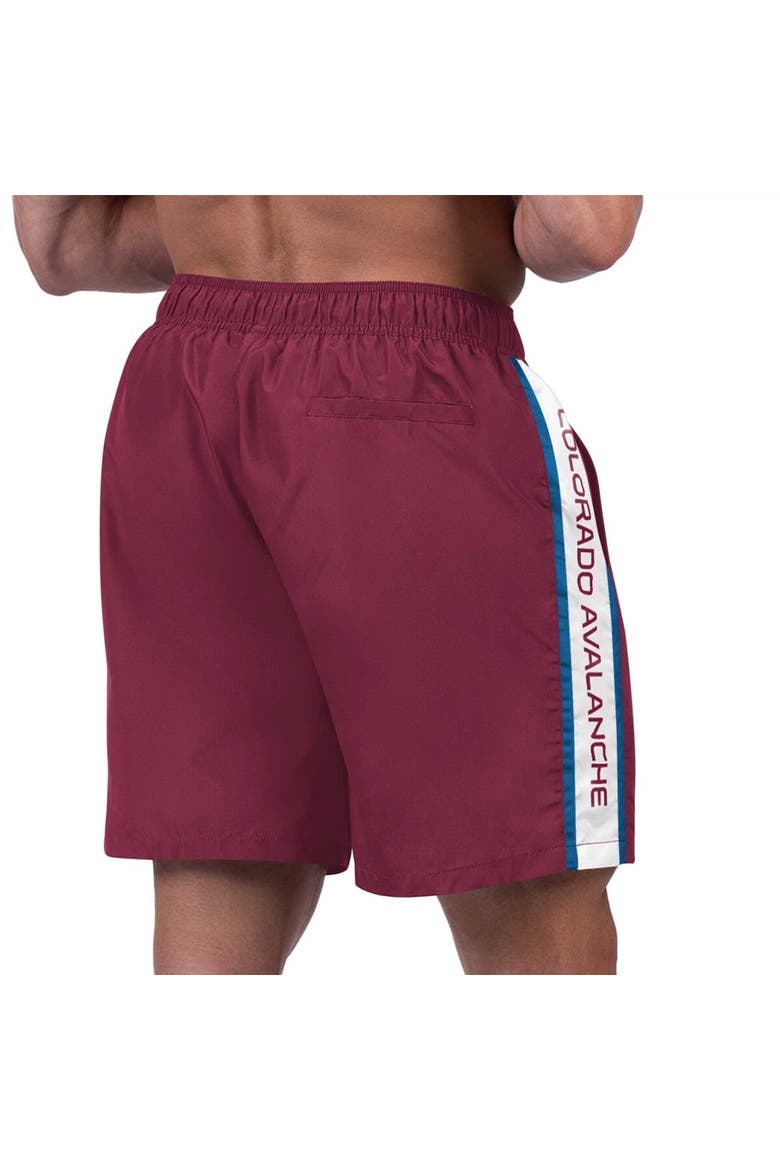 Men's G-III Sports by Carl Banks Burgundy Colorado Avalanche Streamline Volley Swim Trunks, Alternate, color, Burgundy