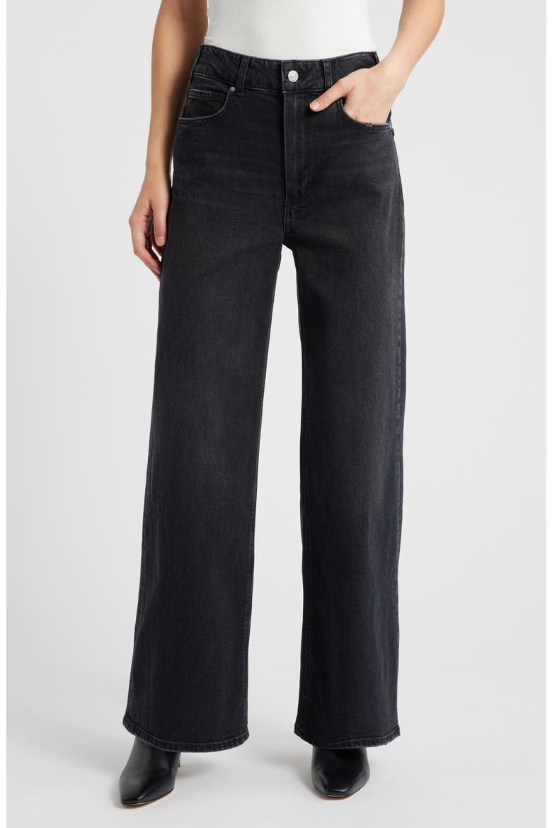 Sasha High Waist Wide Leg Jeans, Main, color, VIPER BLACK DISTRESSED