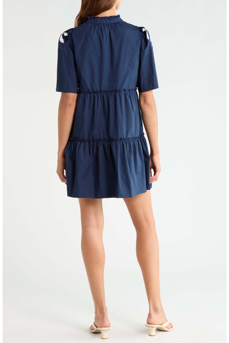 Dixie Split Neck Cotton Shift Dress, Alternate, color, NAVY