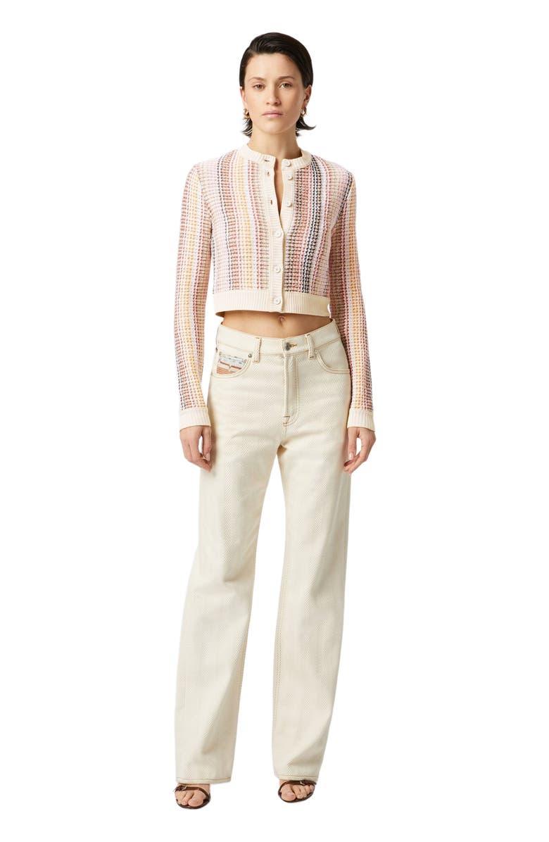 Missoni Crewneck Cardigan In Cotton Blend Caperdoni Motif, Main, color, Multicoloured 2