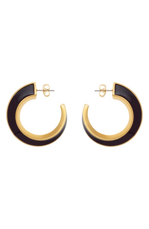 Reiss Thalia Twist Enamel Hoop Earrings In Gold