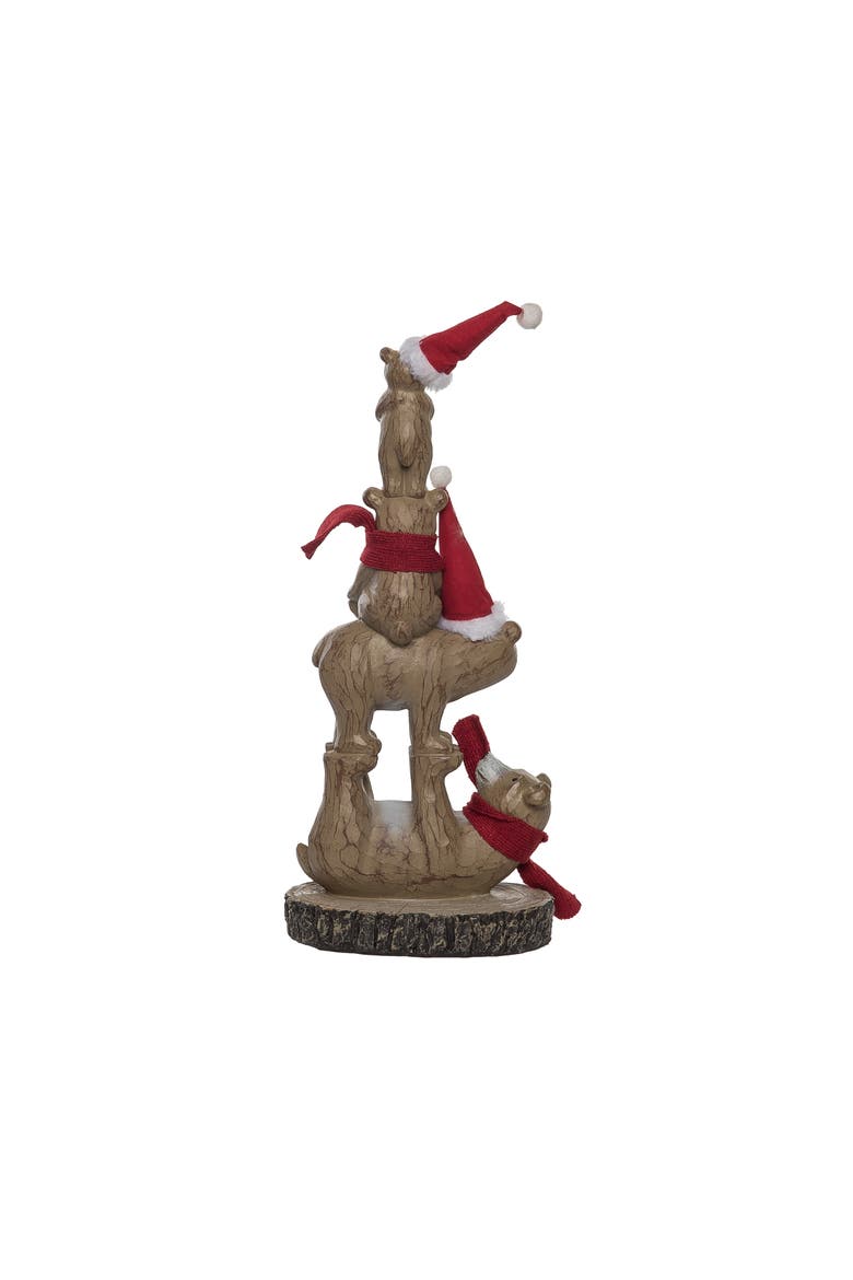 Multicolor Christmas Woodland Tumbling Bears Decorative Figurines, Alternate, color, Multicolored