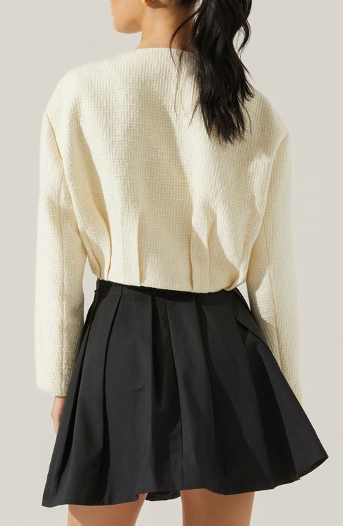 Astr The Label Edana Tweed Crop Jacket In White