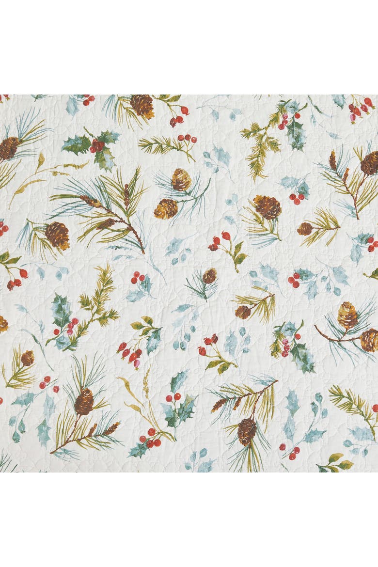 Edith Pinecone Cotton Quilt Set  - Reversible and Machine Washable, Alternate, color, White