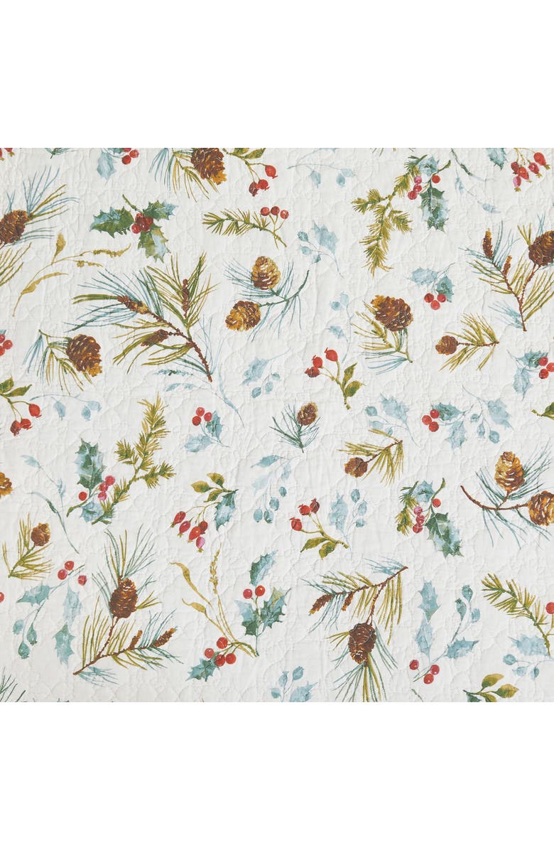 C&F Home Edith Pinecone Cotton Quilt Set - Reversible and Machine Washable, Alternate, color, White