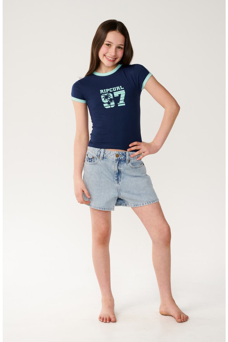Kids' Surf 97 Graphic Fitted Ringer Tee, Alternate, color, NAVY