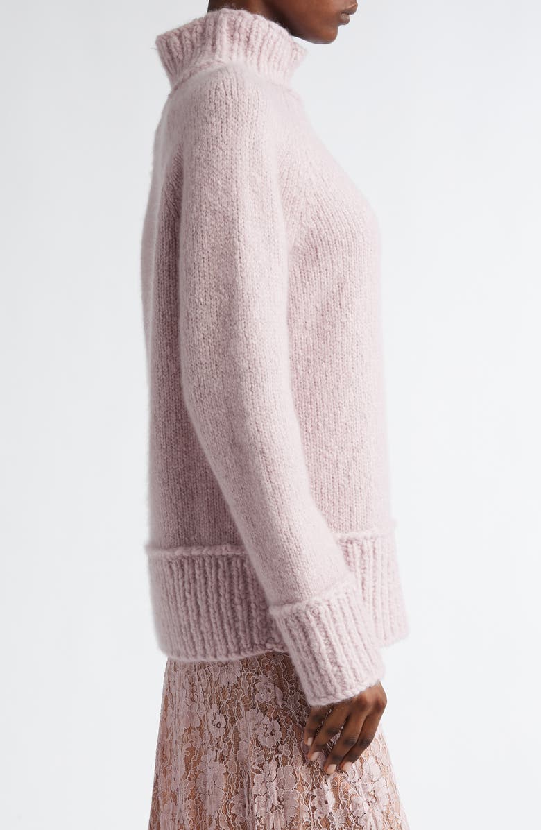Michael Kors Collection Oversize Cashmere & Silk Bouclé Turtleneck Sweater, Alternate, color, 