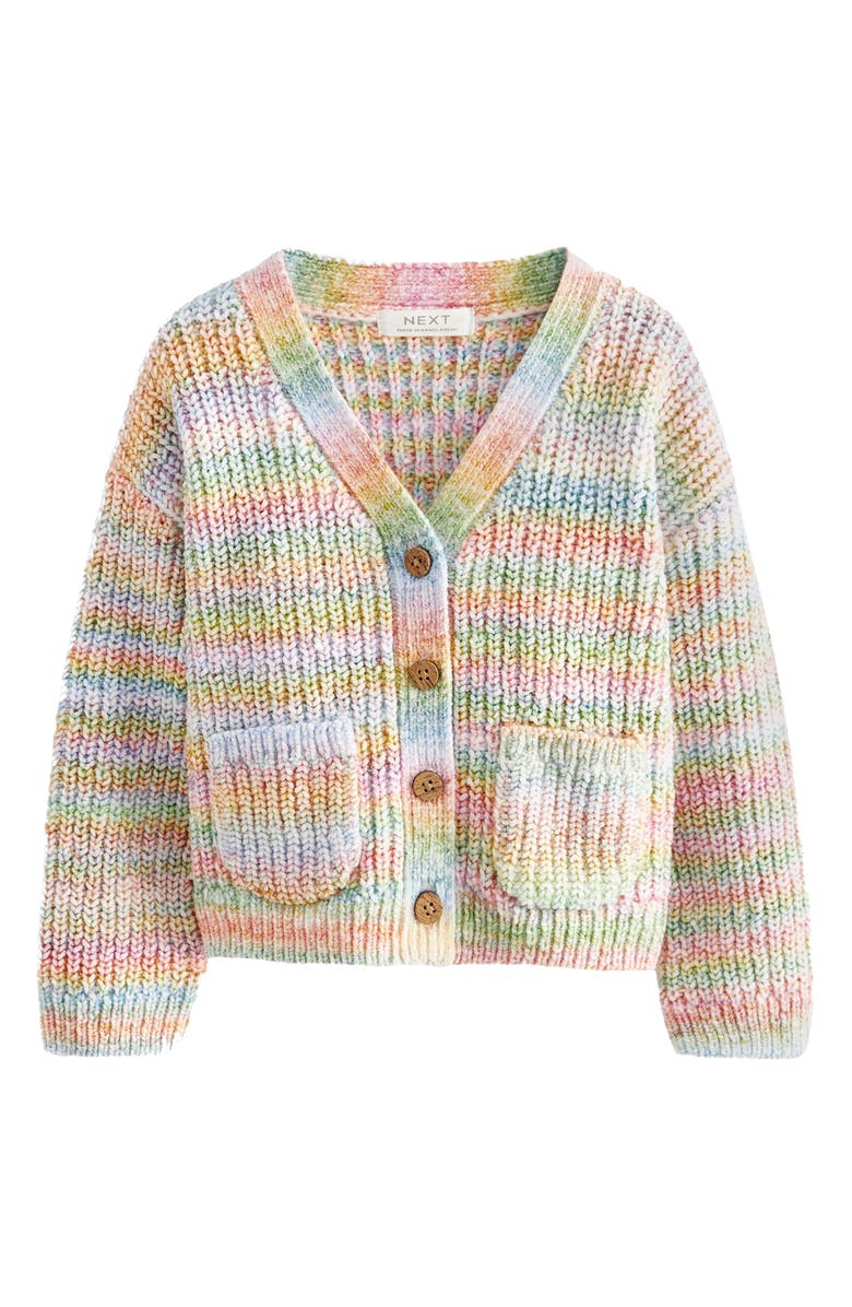NEXT Kids' Rainbow Stripe V-Neck Cardigan, Main, color,