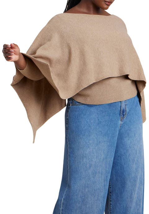 Layered Cape Sweater (Plus Available)