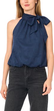 Halogen® Faux Suede Halter Bubble Top