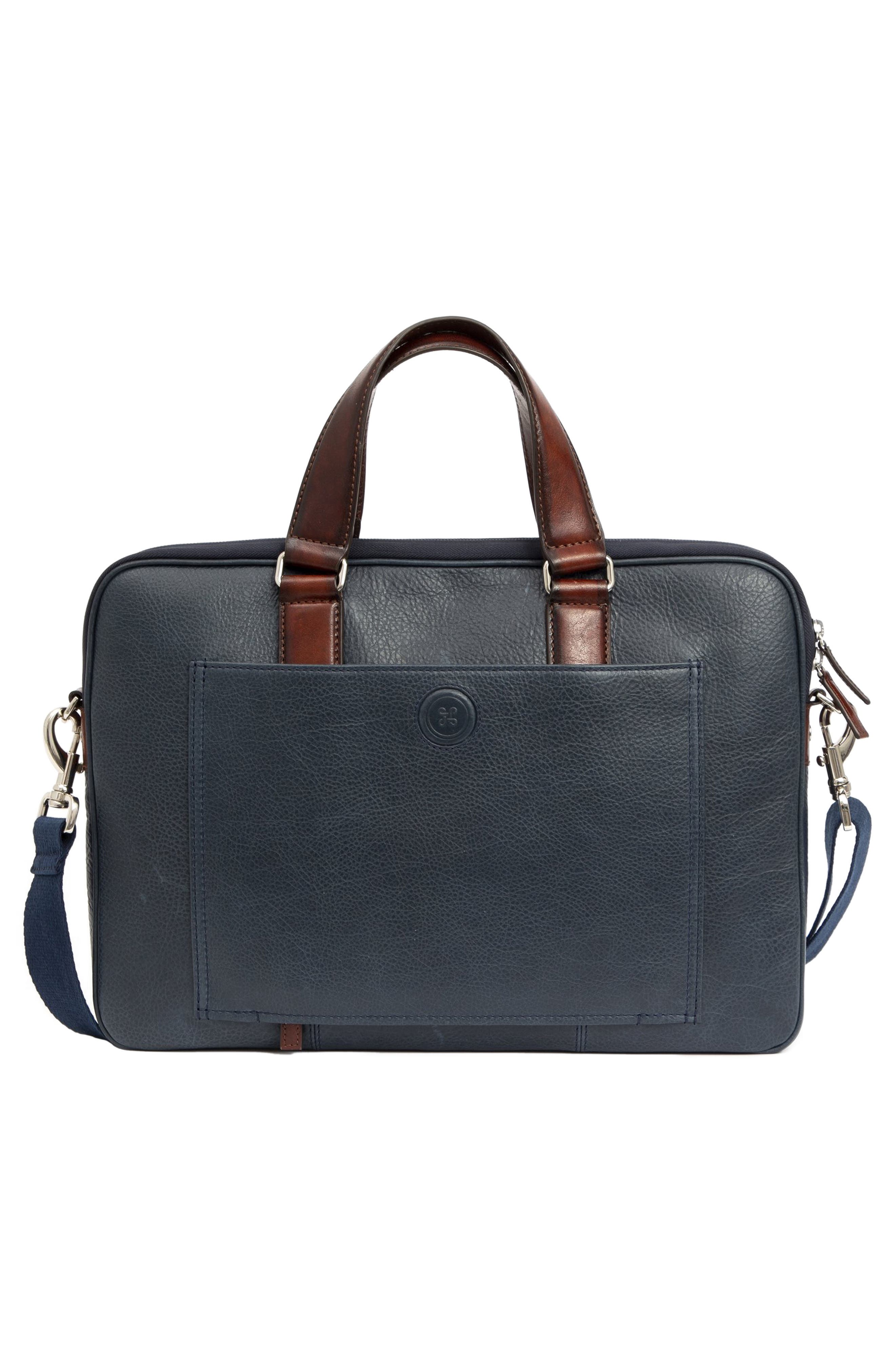PinoPorte Nino Briefolio Leather Bag, Alternate, color, 