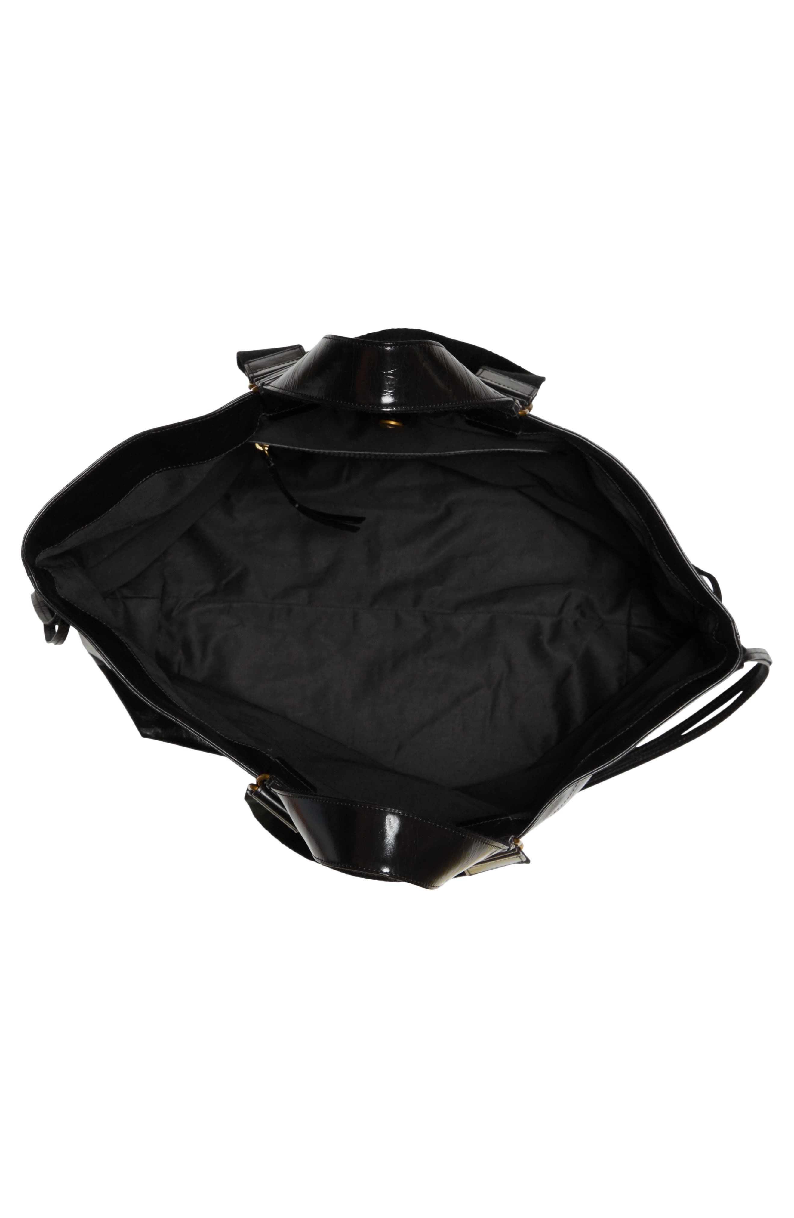 Wardy Leather Shopper, Alternate, color, BLACK