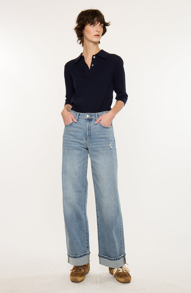 KanCan Bellen Essentials High Rise Wide Jeans, Alternate, color, Medium Wash