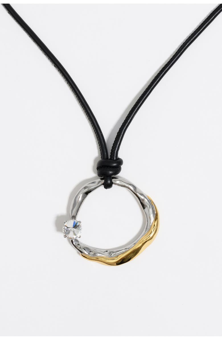 Bimba y Lola Textured Hoop Cord Necklace, Alternate, color, 