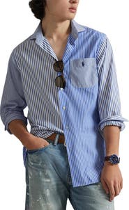 Polo Ralph Lauren Classic Fit Fun Stripe Cotton Broadcloth Button-Up Shirt