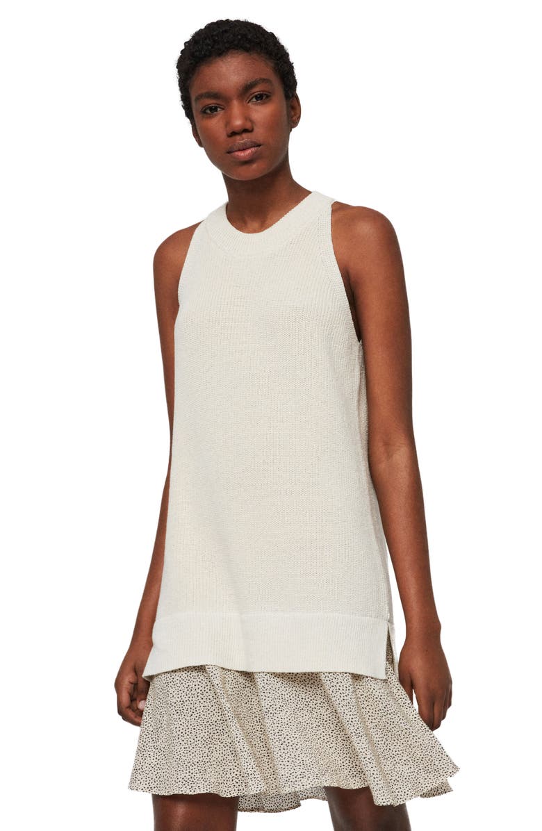 AllSaints Haliki Speckle Layered Sweater Dress, Alternate, color, 