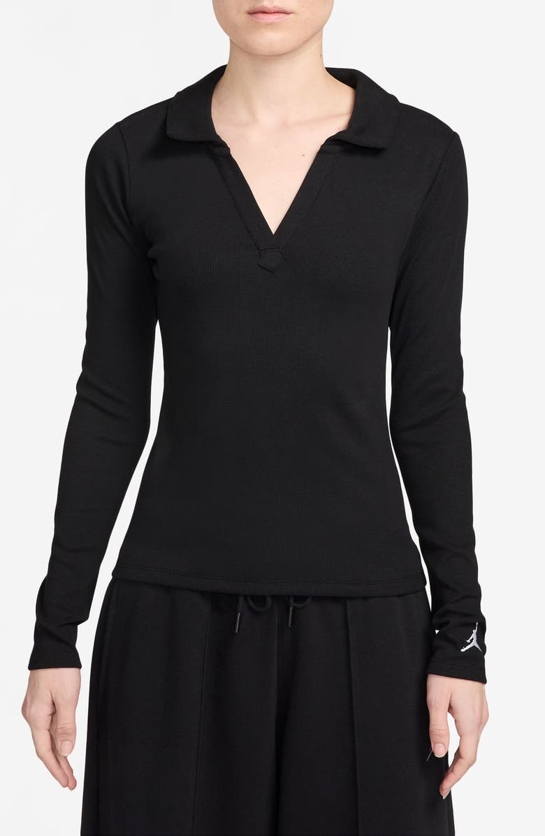 Jordan Rib Long Sleeve Polo, Main, color,