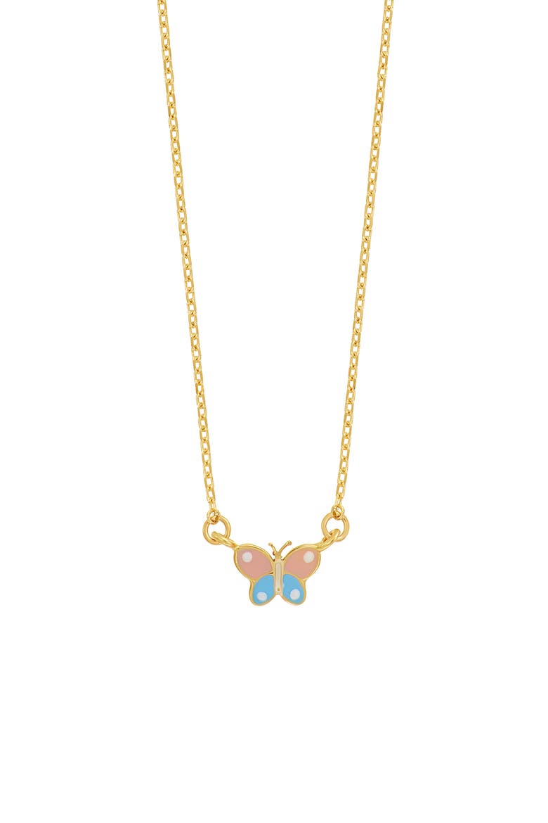 Kids' 14K Gold Butterfly Pendant Necklace (Nordstrom Exclusive), Main, color, 14K YELLOW GOLD
