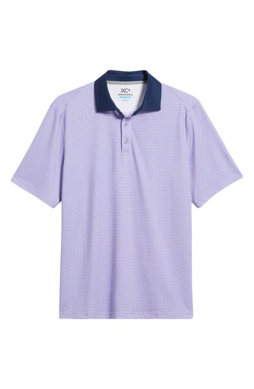 Johnston & Murphy Xc4® + Cool Degree™ Geo Print Performance Golf Polo In Purple/navy